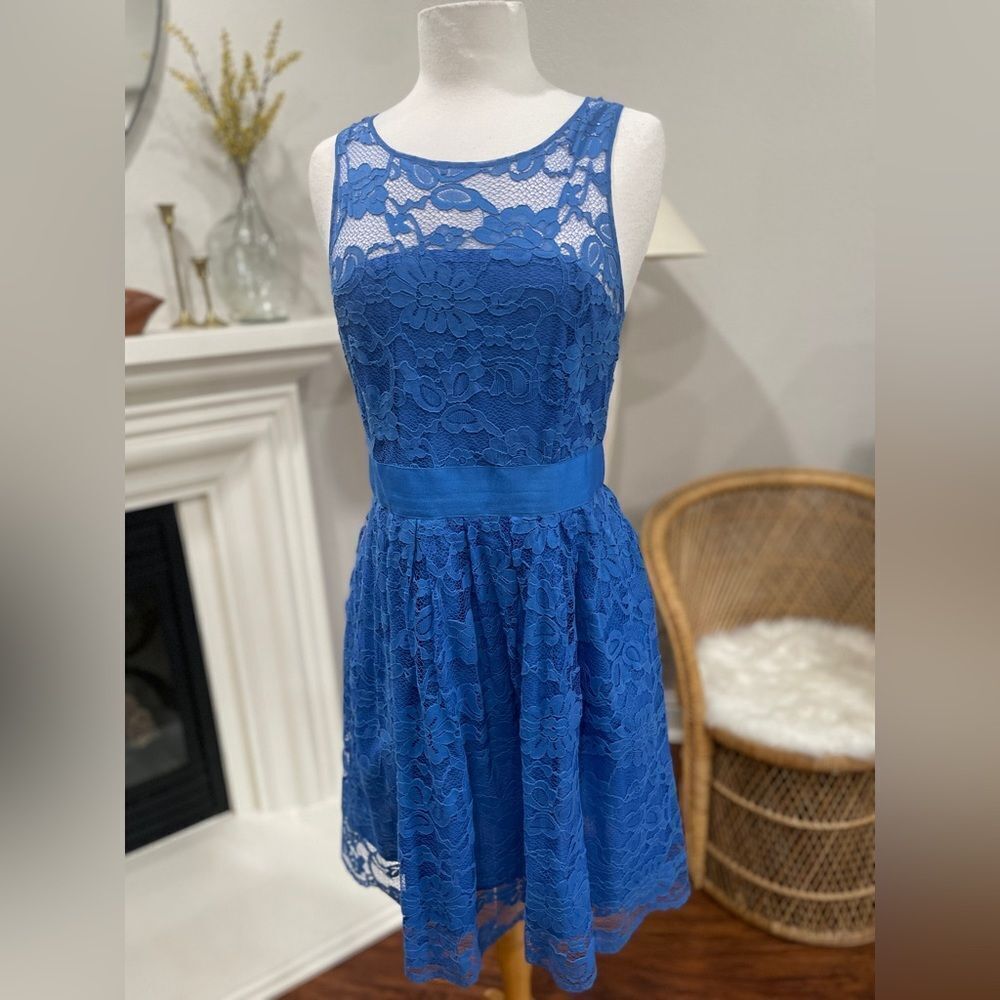 Blue lace dress
